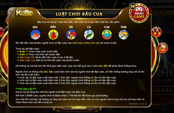 Hướng dẫn luật chơi bầu cua trên Game Go88