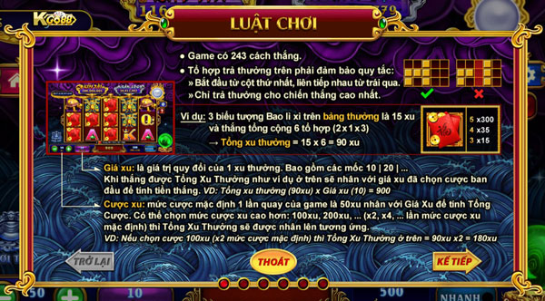 Hướng dẫn luật chơi kho tàng ngũ long - Slot Game 