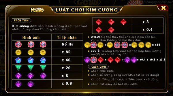 Hướng dẫn luật chơi Kim Cương