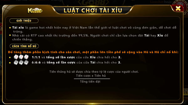 Hướng dẫn luật chơi tài xỉu trên GO88