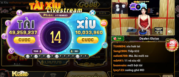 Game tài xỉu livestream Go88